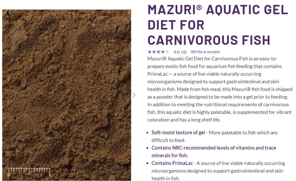 Mazuri Carnivorous Fish Food