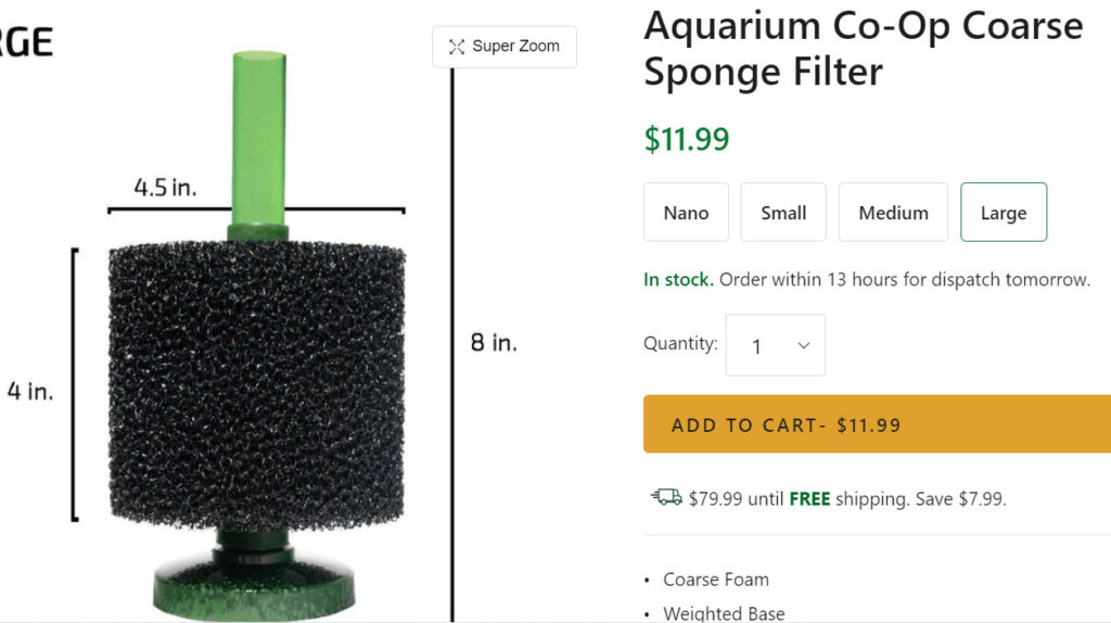Aquarium Co-Op Sponge Filter